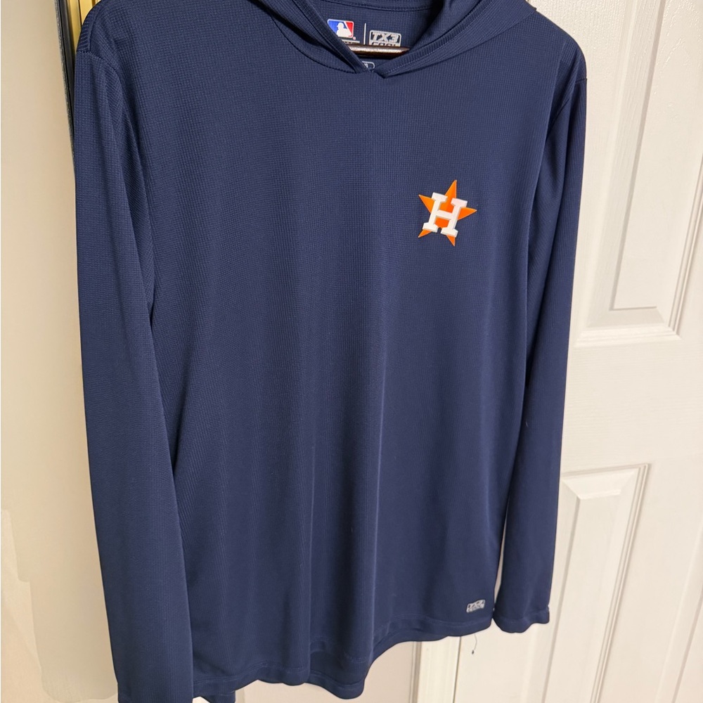 ASTROS Genuine Merchandise Navy Hoodie with Orange Star Logo